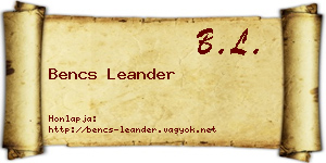 Bencs Leander névjegykártya